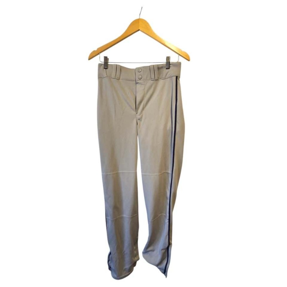 CHAMPRO Baseball‎ Pants Gray w/ Blue Stripe Youth XL Adjustable Length